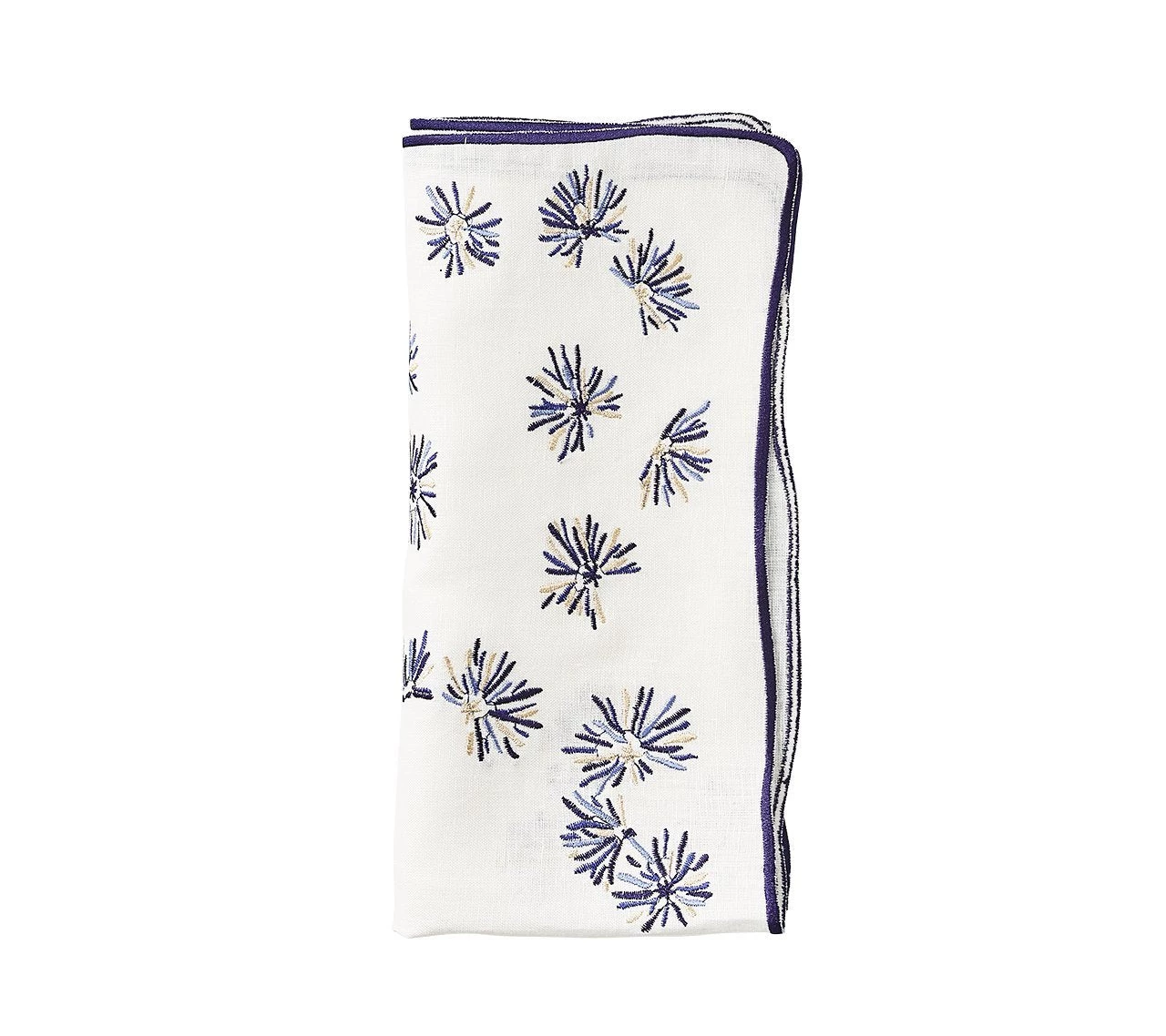 Kim Seybert Flora Napkin In White & Navy, Set Of 4