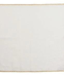 Kim Seybert Crochet Edge Napkin In White & Gold, Set Of 4 Napkins