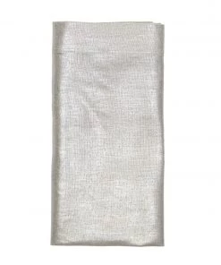 Kim Seybert Napkins Metallic Linen Napkin In Natural & Silver, Set Of 4