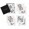 Kim Seybert House Of Cards Cocktail Napkins In White, Red & Black, Set Of 8 In A Gift Box