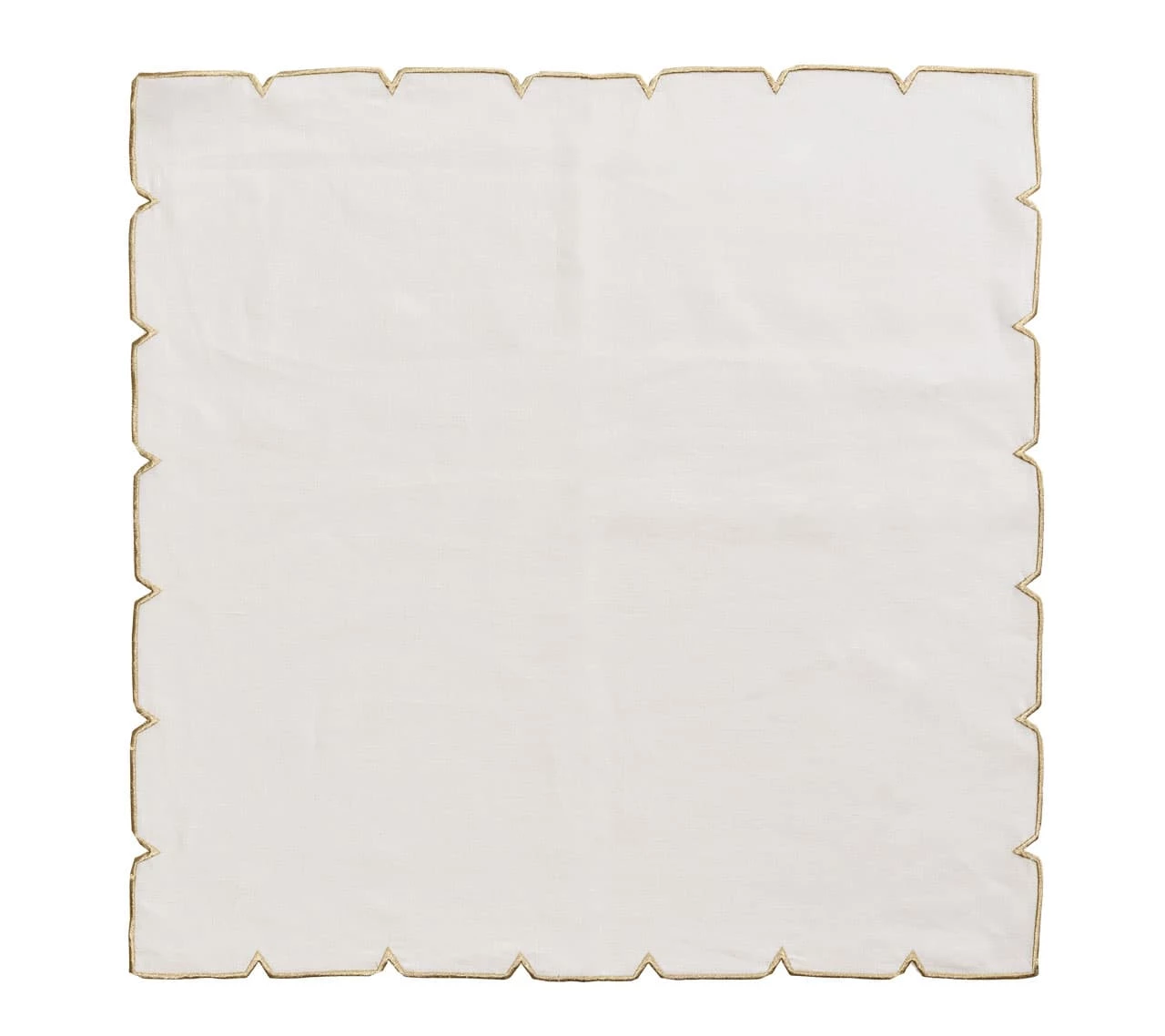 Kim Seybert Napkins Divot Napkin In White & Gold, Set Of 4