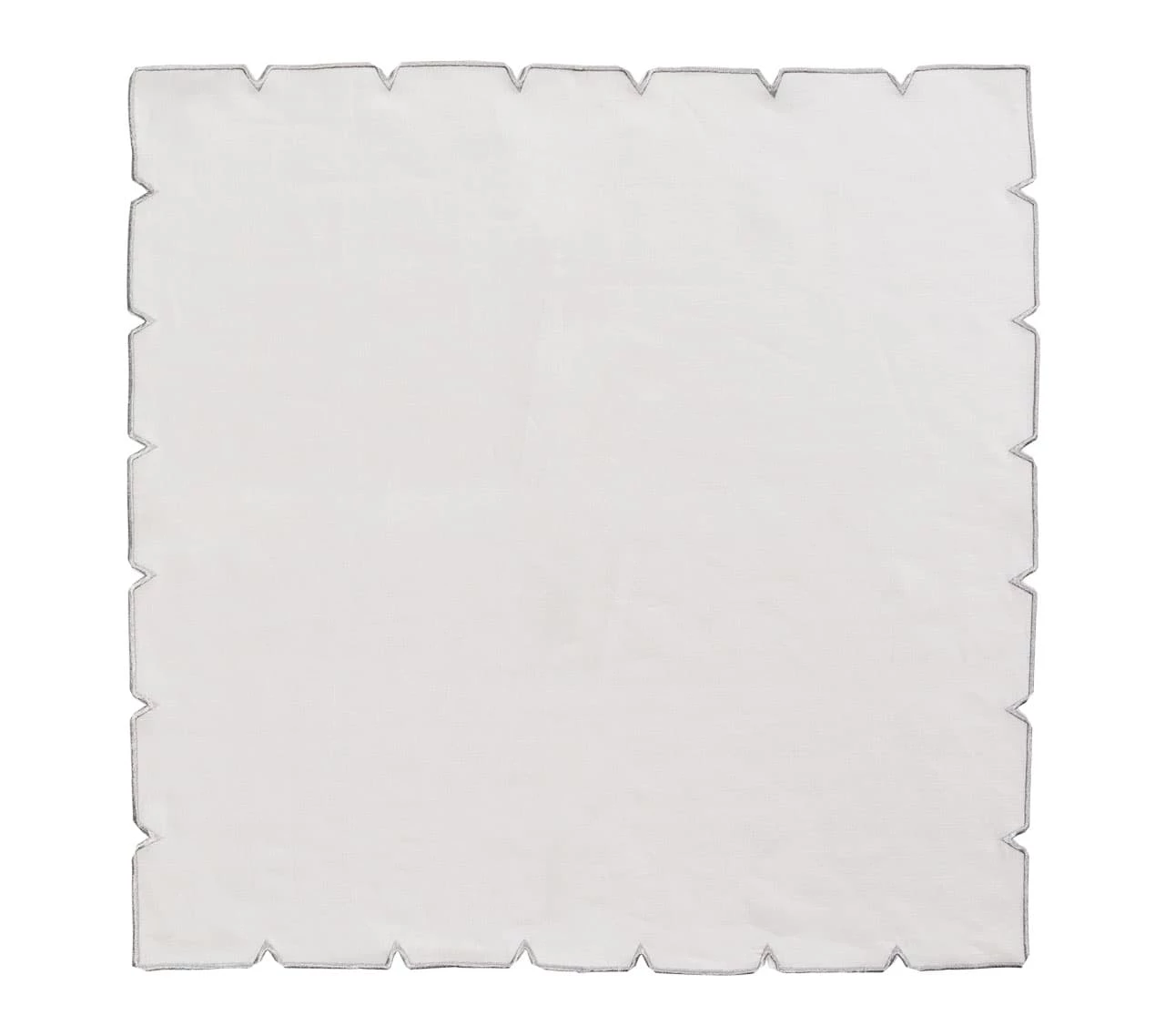 Kim Seybert Napkins Divot Napkin In White & Silver, Set Of 4