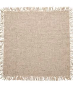 Kim Seybert Napkins Fringe Napkin In Natural & Silver, Set Of 4