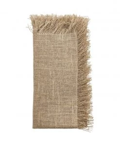 Kim Seybert Napkins Fringe Napkin In Natural & Silver, Set Of 4