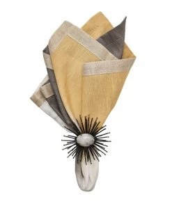 Kim Seybert Solstice Napkin In Gray & Beige, Set Of 4