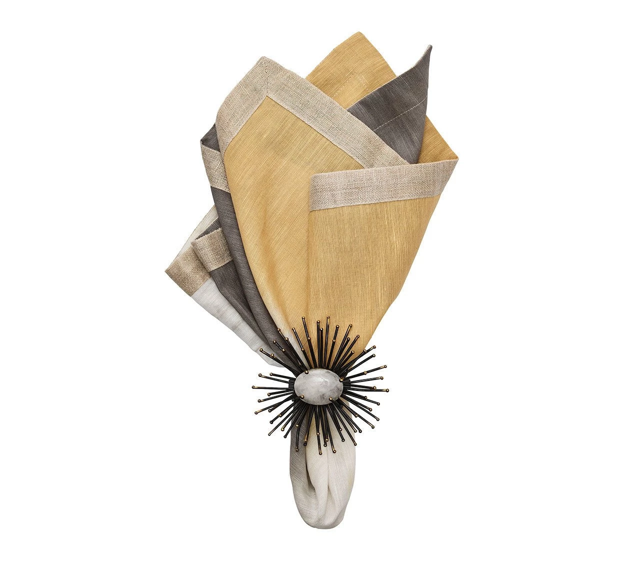 Kim Seybert Solstice Napkin In Gray & Beige, Set Of 4