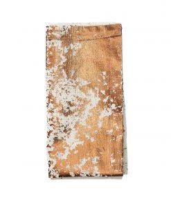 Kim Seybert Metafoil Napkin In White & Bronze, Set Of 4 Napkins
