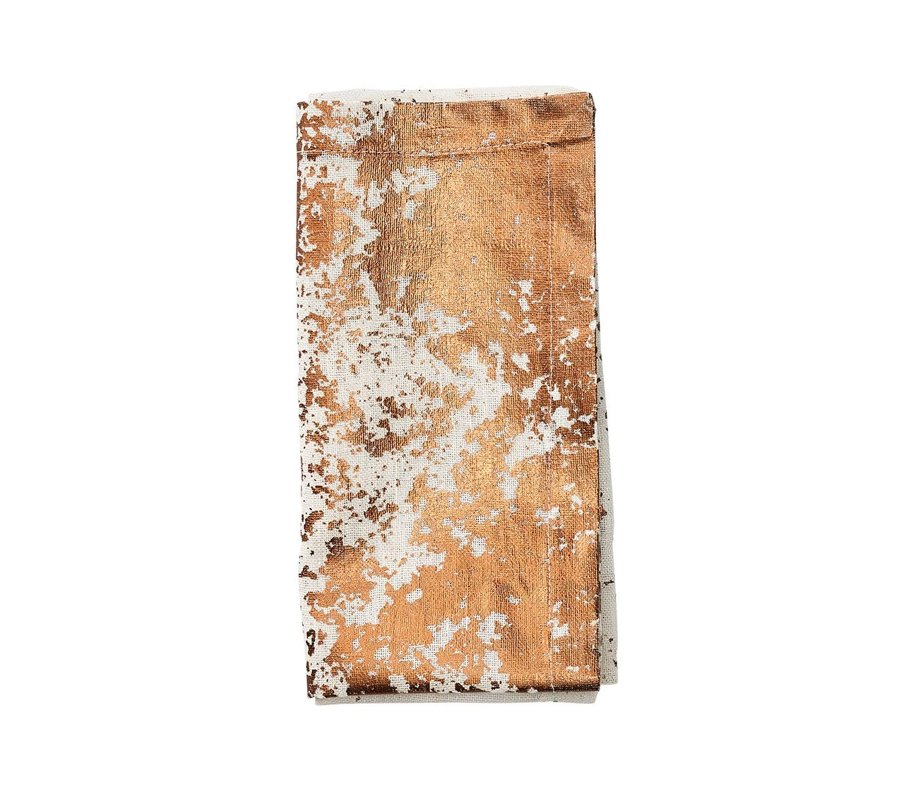 Kim Seybert Metafoil Napkin In White & Bronze, Set Of 4 Napkins