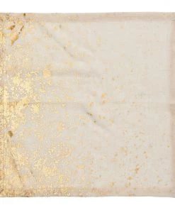 Kim Seybert Metafoil Napkin In White & Gold , Set Of 4 Napkins