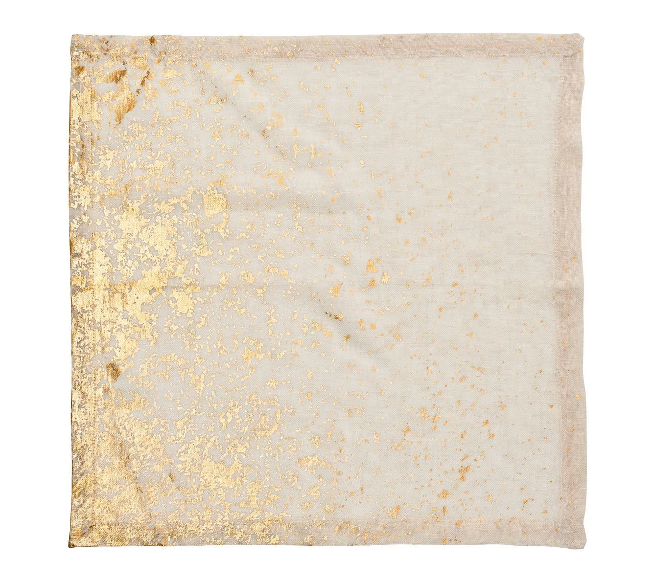 Kim Seybert Metafoil Napkin In White & Gold , Set Of 4 Napkins