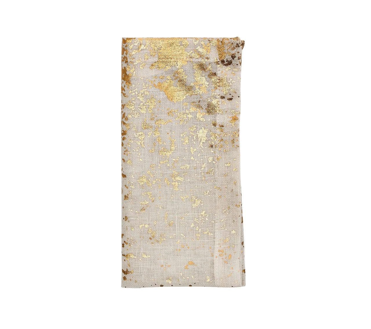 Kim Seybert Metafoil Napkin In White & Gold , Set Of 4 Napkins