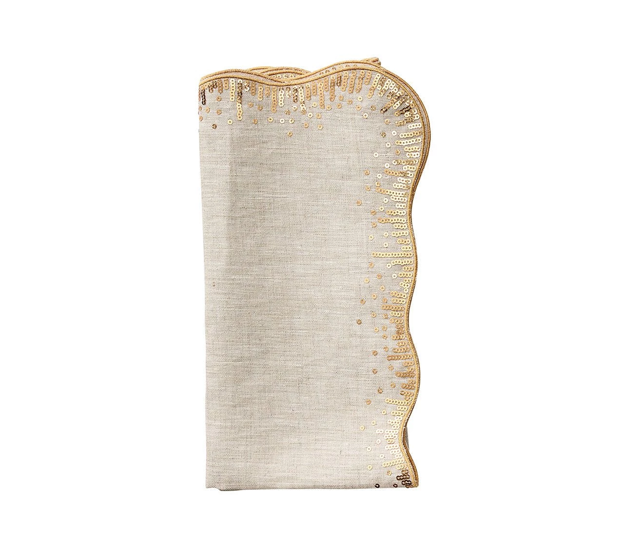 Kim Seybert Sequin Spray Napkin In Natural & Gold, Set Of 4 Napkins