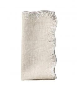 Kim Seybert Sequin Spray Napkin In Natural & Silver, Set Of 4
