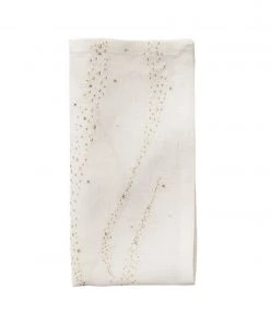 Kim Seybert Star Spray Napkin In White & Gold & Silver, Set Of 4 Napkins