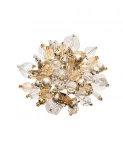 Kim Seybert Crystal Dome Napkin Ring In Gold, Set Of 4 Napkin Rings