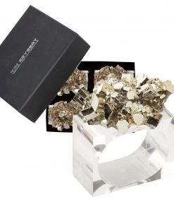 Kim Seybert Geode Napkin Rings In Gold, Set Of 4 In A Gift Box