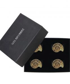 Kim Seybert Swirl Napkin Rings In Brown, Set Of 4 In Gift Box