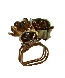 Kim Seybert Bouquet Napkin Ring In Gold, Set Of 4 Napkin Rings