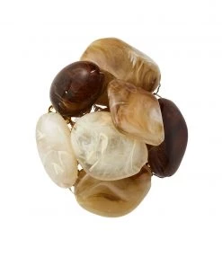 Kim Seybert Sea Stone Napkin Ring In Beige, Set Of 4