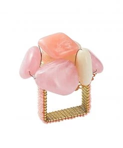 Kim Seybert Sea Stone Napkin Ring In Blush, Set Of 4