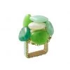 Kim Seybert Sea Stone Napkin Ring In Green, Set Of 4