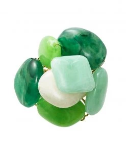 Kim Seybert Sea Stone Napkin Ring In Green, Set Of 4