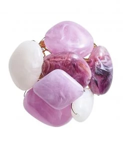 Kim Seybert Sea Stone Napkin Ring In Lilac, Set Of 4