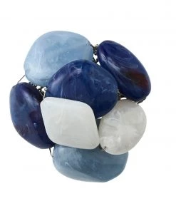 Kim Seybert Napkin Rings Sea Stone Napkin Ring In Navy, Set Of 4