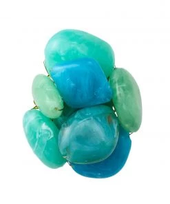 Kim Seybert Sea Stone Napkin Ring In Seafoam, Set Of 4