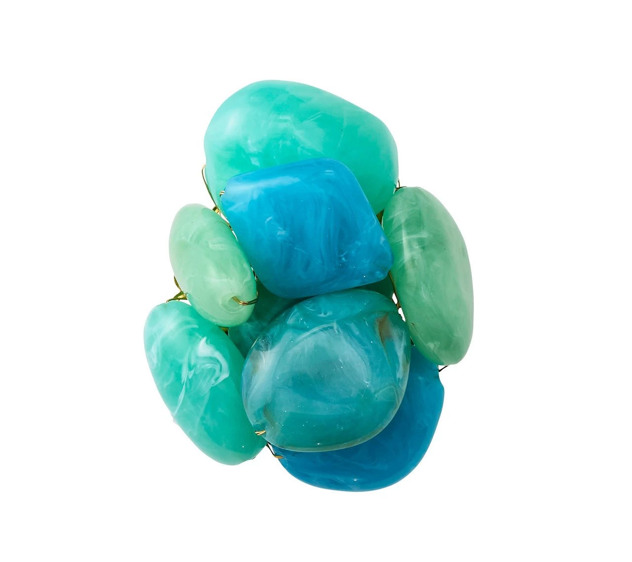 Kim Seybert Sea Stone Napkin Ring In Seafoam, Set Of 4