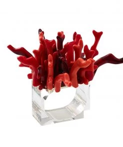 Kim Seybert Amalfi Napkin Ring In Coral, Set Of 4 In A Gift Box Napkin Rings