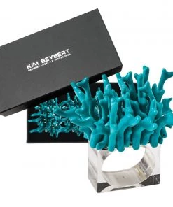 Kim Seybert Amalfi Napkin Ring In Turquoise, Set Of 4 In A Gift Box Napkin Rings