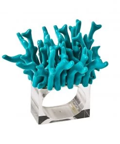 Kim Seybert Amalfi Napkin Ring In Turquoise, Set Of 4 In A Gift Box Napkin Rings