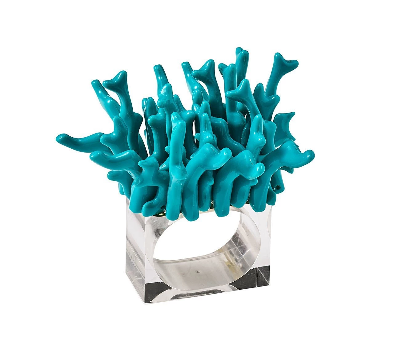 Kim Seybert Amalfi Napkin Ring In Turquoise, Set Of 4 In A Gift Box Napkin Rings