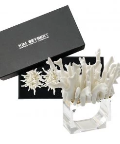 Kim Seybert Amalfi Napkin Ring In White, Set Of 4 In A Gift Box