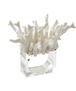 Kim Seybert Amalfi Napkin Ring In White, Set Of 4 In A Gift Box