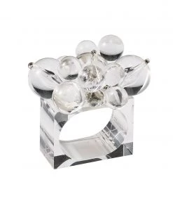 Kim Seybert Cloud Napkin Ring In Clear, Set Of 4 Napkin Rings