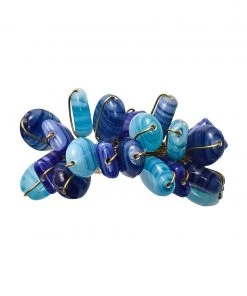 Kim Seybert Poppy Napkin Ring In Blue, Set Of 4 Napkin Rings