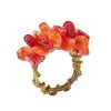 Kim Seybert Poppy Napkin Ring In Coral, Set Of 4