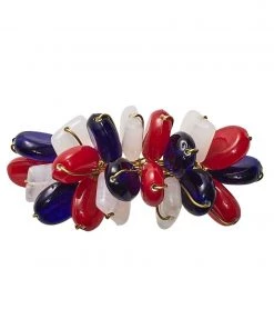 Kim Seybert Napkin Rings Poppy Napkin Ring In Red, White & Blue, Set Of 4