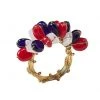 Kim Seybert Napkin Rings Poppy Napkin Ring In Red, White & Blue, Set Of 4