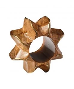 Kim Seybert Twist Napkin Ring In Brown & Gold, Set Of 4