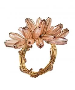 Kim Seybert Camellia Napkin Ring In Blush, Set Of 4 Napkin Rings