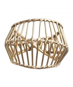 Kim Seybert Cage Napkin Ring In Gold, Set Of 4 Napkin Rings