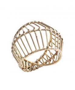 Kim Seybert Cage Napkin Ring In Gold, Set Of 4 Napkin Rings