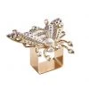 Kim Seybert Napkin Rings Glam Fly Napkin Ring In Ivory, Gold, & Silver Set Of 4 In A Gift Box