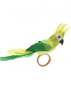 Kim Seybert Parakeet Napkin Ring In Green, Set Of 4