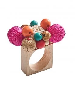 Kim Seybert Java Napkin Ring In Multi, Set Of 4