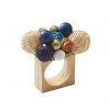 Kim Seybert Java Napkin Ring In Natural & Navy & White, Set Of 4 Napkin Rings