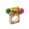 Kim Seybert Java Napkin Ring In Natural & Yellow & Green, Set Of 4